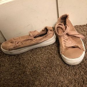Pink Satin Sneakers